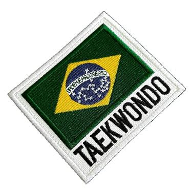 Imagem de AM0256T01 Taekwondo Brasil Patch Bordado Termo Adesivo