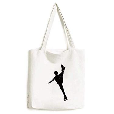 Imagem de Bolsa de lona com estampa de jogador esportiva educação física e patinação, bolsa de compras, bolsa casual
