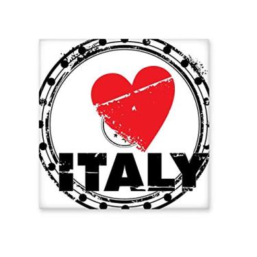 Imagem de I Love Italy Palavra Amor Coração Círculo Cerâmica Azulejo Brilhante Decalque Pedra Adorna Tijolo Vitrificado
