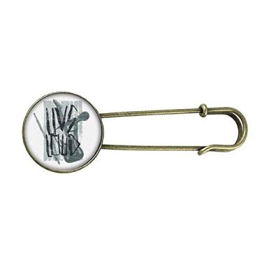 Imagem de Clipe de broche de metal retrô com estampa de instrumentos musicais de jazz cinza