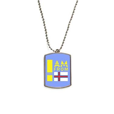 Imagem de DIYthinker Colar com pingente I Am from Faroe Islands de aço inoxidável com etiqueta de cachorro