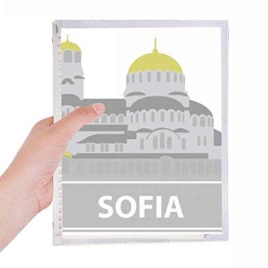 Imagem de Caderno com estampa de marco cinza Sofia Bulgaria com folhas soltas para diário recarregável