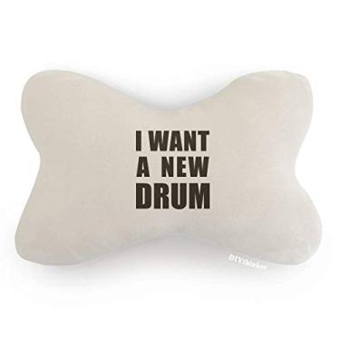 Imagem de DIYthinker Almofada para apoio de cabeça I Want A New Drum para decoração de pescoço
