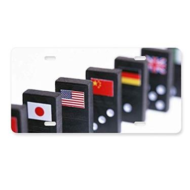 Imagem de DIYthinker Pai Gow Bandeira de dados para jogos Placa de licença Decoração de aço inoxidável