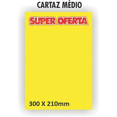 Imagem de Cartaz Para Marcacao Oferta Medio 30x21cm. Amarelo , Pacote com 10 Grespan, Multicor