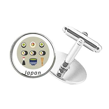 Imagem de DIYthinker Abotoaduras tradicionais japonesas de sushi com botão redondo