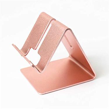 Imagem de 1 peça Suporte de telefone de mesa dourado de luxo Suporte de cartão de visita de alumínio Rack de telefone Material de escritório Suporte de exibição de mesa Acessórios de mesa (Rosa ouro)