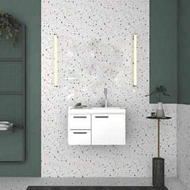 Imagem de Gabinete para Banheiro em Aço 1 Porta 2 Gavetas Romã Cozimax Branco