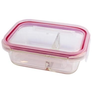 Imagem de Pote Hermético de Vidro Marmita c/ Divisória Kit 6 Pç 1180ml