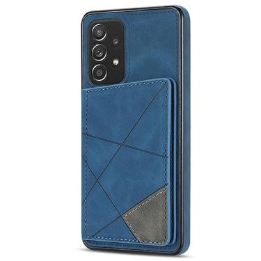Imagem de LXURY Capa carteira para Samsung Galaxy S23 Ultra/S23 Plus/S23, capa de couro com fecho magnético com bloqueio de RFID e compartimento para cartão, azul, S23 6,1 polegadas
