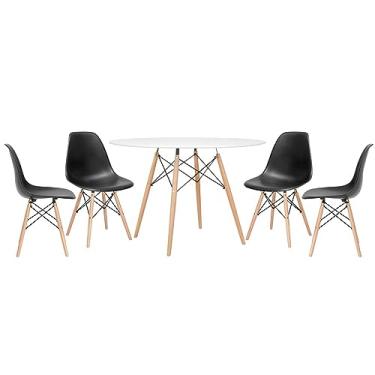 Imagem de Loft7, Mesa redonda Eames 120 cm + 4 cadeiras Eiffel DSW