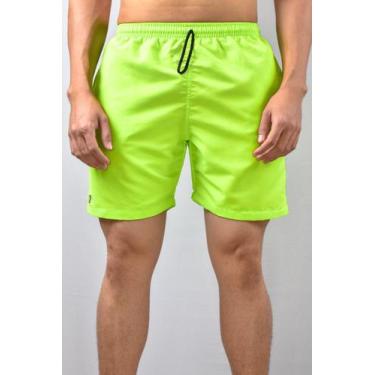 Imagem de Shorts Praia Masculino Liso - Verde Neon  - Stok's