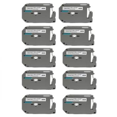 Imagem de KIT COM 10 FITAS BRANCAS ROTULADOR BROTHER COMPATÍVEL Mk 231