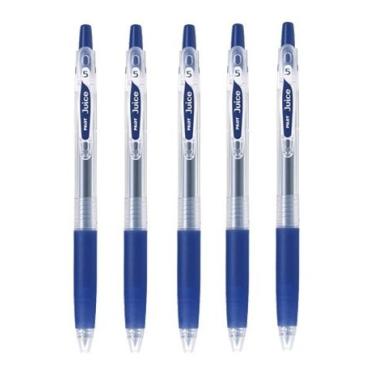 Imagem de Caneta de tinta de gel retrátil Pilot Juice 05, LJU-10EF, ponta extrafina, 0,5 mm, tinta preta azul, conjunto com 5