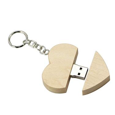 Imagem de Pen Drive USB 64GB Wood Heart Modelo 3.0 USB Pen Drive Armazenamento de Dados Pen Drive Pen Drive Pen Drive USB Drive USB 3.0 Pen Drive U Disco Flash Memory Flash Disk - Branco