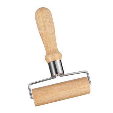 Imagem de IEUDNS Rolo de massa de madeira em forma de t, resistente, para cozimento doméstico, ferramenta de pastelaria, pizza, utensílio de cozinha para fondant, médio