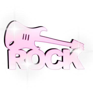 Imagem de Acrílico Decorativo Espelhado Guitarra E Rock Rose - Papel De Parede D