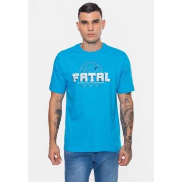 Imagem de Camiseta Fatal Masculina Estampada Azul Turquesa