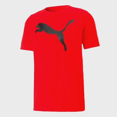 Imagem de Camisa Puma Active Big Logo Tee Masculina Vermelho Preto