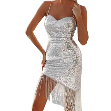 Imagem de Vestido feminino espartilho vestido de verão plus size mini vestido Y2K vestido de verão vestido de festa vestido de coquetel cortado, Prata, G