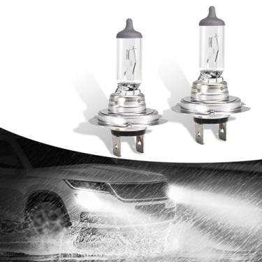 Imagem de GKmow 2 peças de lâmpadas de halogêneo para carro, lâmpadas de quartzo de carro 12V 55W, substituições universais de automóvel, para a maioria dos carros, caminhões e vans (branco #H7)