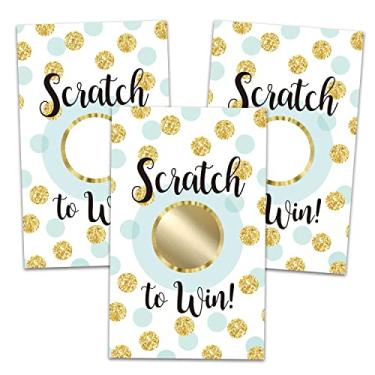 Imagem de 50 cartões de raspadinha em branco, clientes ou como vouchers de férias de luxo, cartões de cupons DIY para aniversário, atividade de chá de panela, sorteio de bilhetes, evento de revelação para