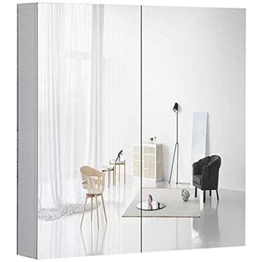 Imagem de Armário de espelho de banheiro de alumínio armário de armazenamento montado na parede com espelho prata de alta definição (cor: B, tamanho: C 23,62 x A 27,55 x 4,72 cm) (B C 23,62 x A27,55 x 11,82 cm)