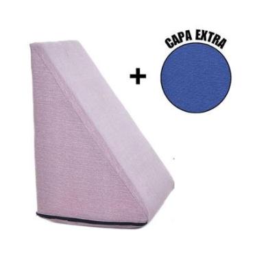 Imagem de Almofada Triangular Encosto Anatômico Espuma Apoio Costas Repouso Leitura + Capa Extra-Unissex