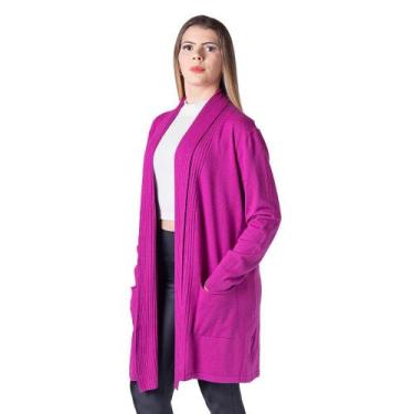 Imagem de Cardigan Tricôt Feminino Facinelli 651126 Roxo