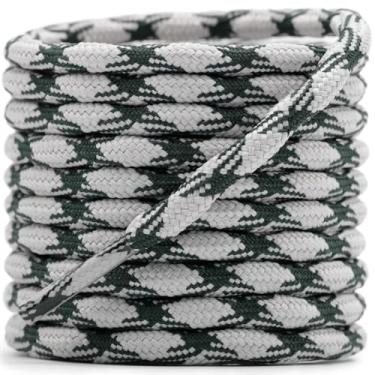 Imagem de DELELE 2 pares de cadarços de escalada em formato de onda redonda, antiderrapante, resistente e durável, para uso ao ar livre, 26 cinza claro e verde exército, 79 inch (200CM)