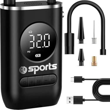 Imagem de Compressor de Ar Portátil 8D Sports 150 PSI com Inflador de Pneus, Bateria Recarregável de 4000 mAh, Luz de Emergência LED para Carro, Bicicleta, Motocicleta e Bolas Infláveis