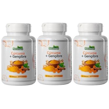 Imagem de Cúrcuma com Gengibre Premium - 3 Potes 180 Cápsulas 600mg de Gelatina (180)
