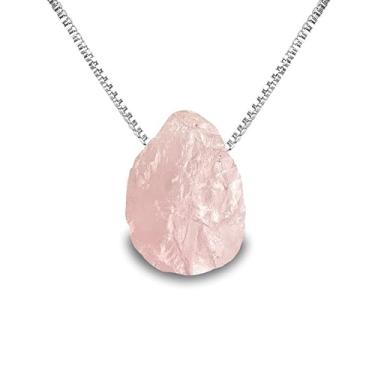 Imagem de Colar Amuleto Quartzo Rosa (60 cm, Prateado)