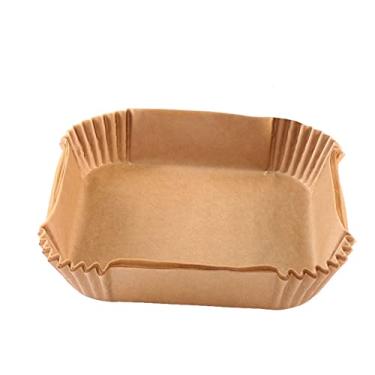 Imagem de Forro ecológico descartável de grau alimentício, à prova de gordura e resistente a altas temperaturas, para assar biscoitos (quadrado e marrom, 100 peças)