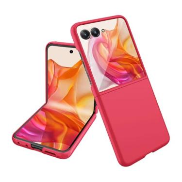 Imagem de COQUE Capa para Motorola Razr 50 Ultra, Capa de telefone com toque suave para a pele, capa dobrável para Motorola Razr 50 Ultra 5G-Vermelho
