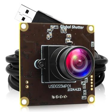 Imagem de ALPCAM Módulo de câmera USB com obturador global de 5 MP, câmera USB grande angular de alta velocidade 60fps 1080p, webcam, USB, Lightburn, sem distorção, placa de webcam UVC para computador, laptop,