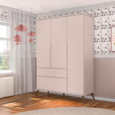 Imagem de Guarda Roupa Infantil 3 Portas com Pés Melinda Phoenix Baby - Rose