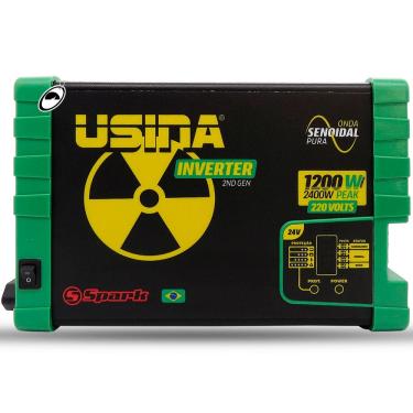 Imagem de Inversor de Tensão Senoidal Usina Inverter 1200W 24VDC 220VAC 2400W Peak