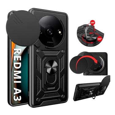 Imagem de Capa Capinha Case Armor Anti Choque Ring Luxo Para Redmi A3 (Tela 6,7) + Anel Giratório + Proteção De Câmera - Proteção Militar
