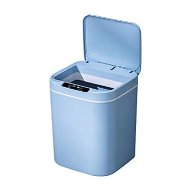 Imagem de Lixeiras sem toque de 18L Lixeira de indução Smart Knock Lixeira automática Sensor de movimento infravermelho com tampa para carro Cozinha Banheiro Escritório Quarto