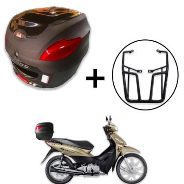 Imagem de Baú 41 litros Awa Proos com Bagageiro para Biz 125 2006 - 2010, Preto 