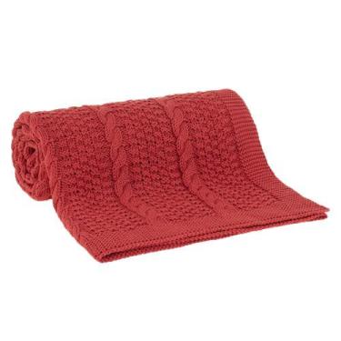 Imagem de Manta Tricot Frankie 125/150 cor Terracota - Buddemeyer, Vermelho, 125