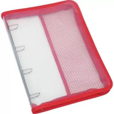 Imagem de Caderno Fichario Argolado PVC Transparente C/ Ziper A Escolha - ACP, V