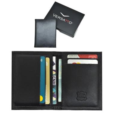 Imagem de Carteira Vertical Slim Masculina Feminina Em Couro Legitimo - Versatto