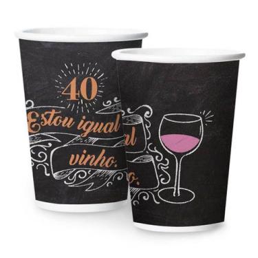 Imagem de Copo de Papel 40 Anos - 180ml - 8 Unidades - Regina