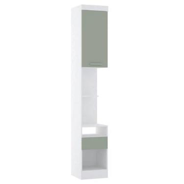 Imagem de Mesa de Cabeceira Alta 38cm 1 Porta e 1 Gaveta Alpes Luciane Móveis - 