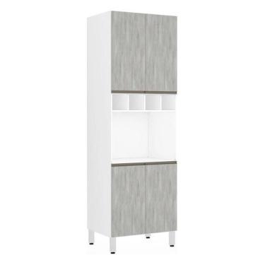 Imagem de Torre Perola 70 cm com Nicho Microondas 4 Portas mais 1 Nicho Luciane 