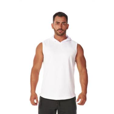 Imagem de Regata com Capuz Masculina Esportiva Tendência Academia Corrida Caminh