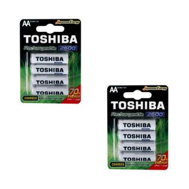 Imagem de Kit 8 Pilhas Recarregáveis AA Toshiba TNH6GAE 1,2v 2600mAh (2 cartelas