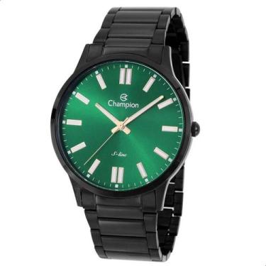 Imagem de Relógio Champion Masculino Slim Preto Verde CN21096G